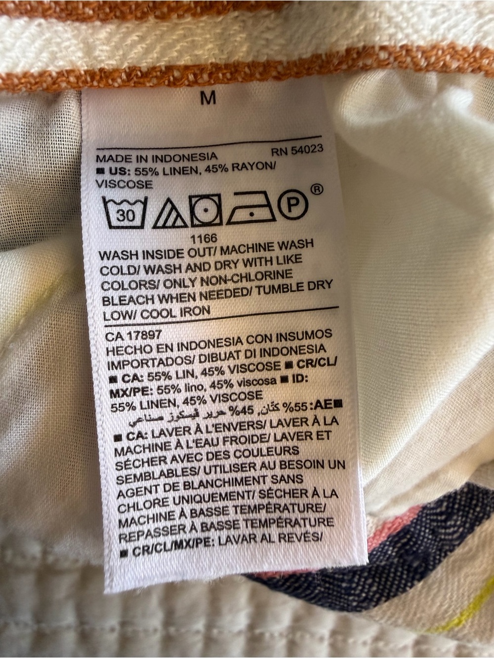 Old Navy High-Waisted Linen Blend Wide Leg Stripe Pants Medium Multicolor - Picture 8 of 9